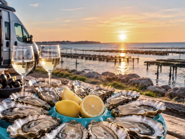 degustation d huitres au coucher du soleil
