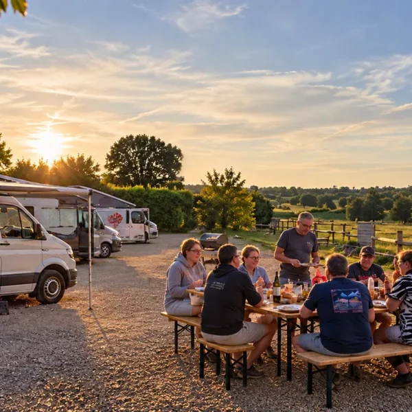 Van eats : barbecue convivial au coucher du soleil